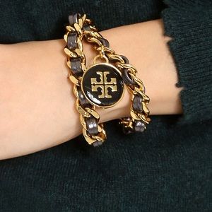 Authentic Tory Burch Double wrap chain bracelet